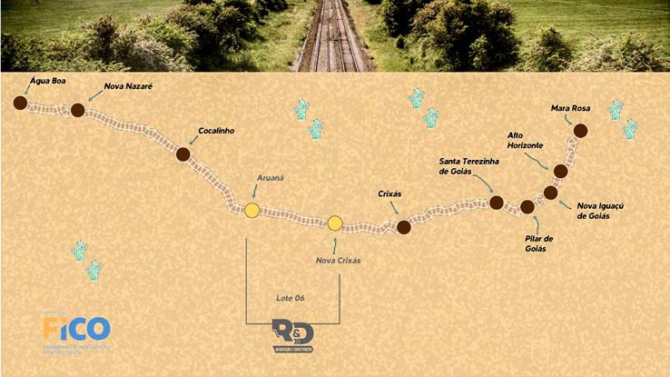 Implantação do trecho de 56 km da Ferrovia de Integração Centro-Oeste