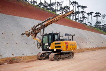 Serviços de fundações e contenções no Rodoanel Norte em São Paulo
