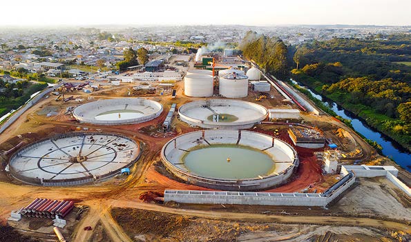 Ampliação da ETE Atuba Sul em Curitiba atinge 93% de execução