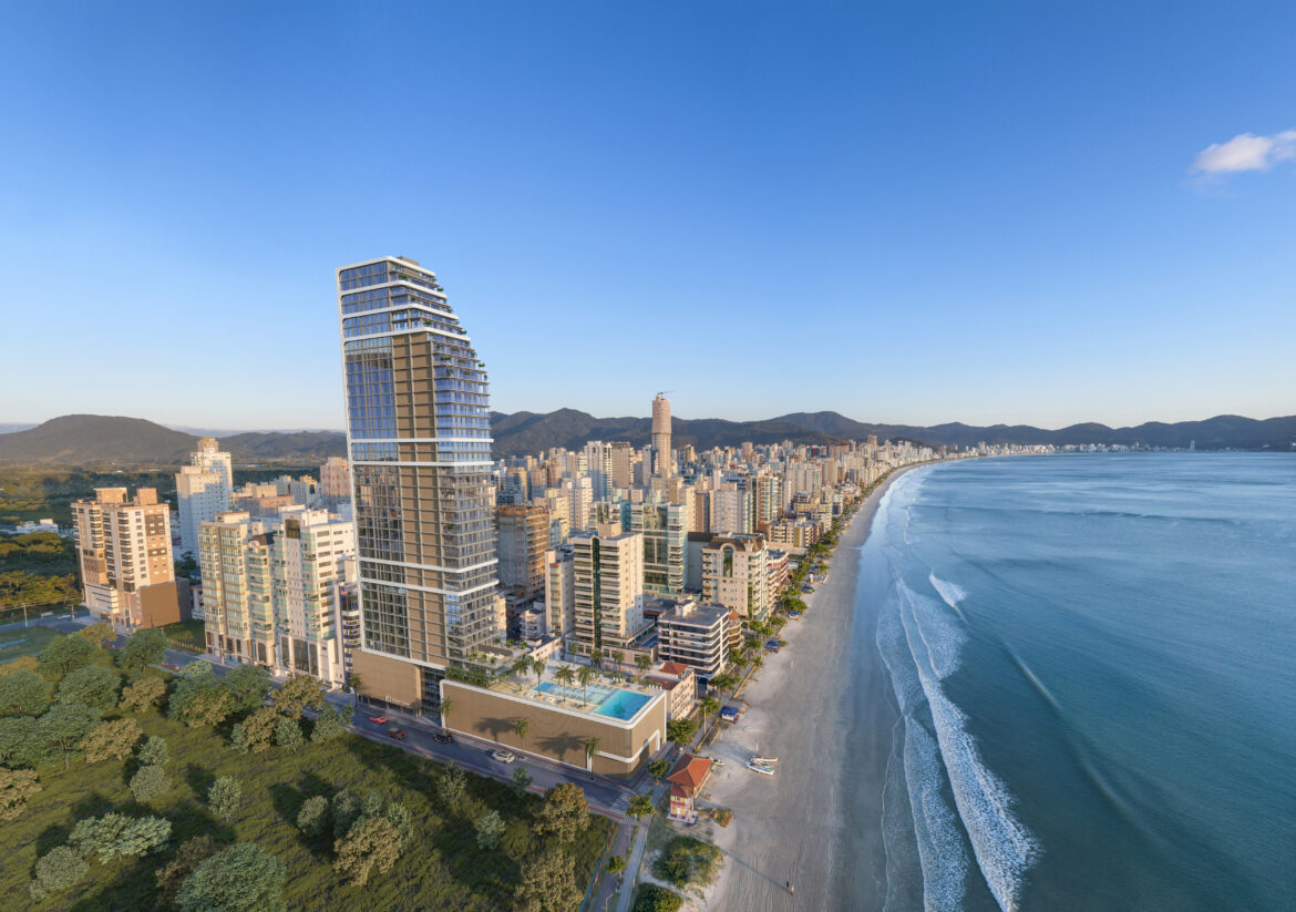 Edifício de luxo em Itapema avança acima do 40º andar com engenharia testada na Europa