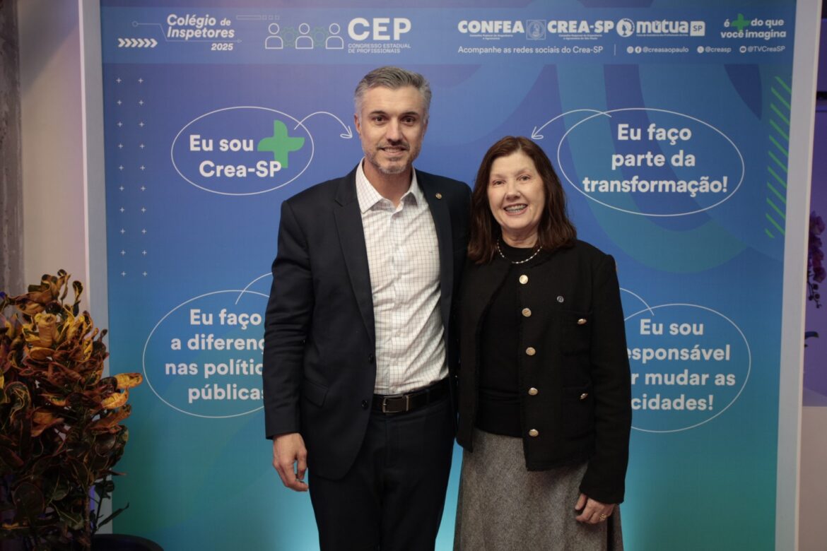 Vinicius Marchese é reeleito no Confea e Lígia Mackey, primeira mulher no Conselho, assume Crea-SP novamente