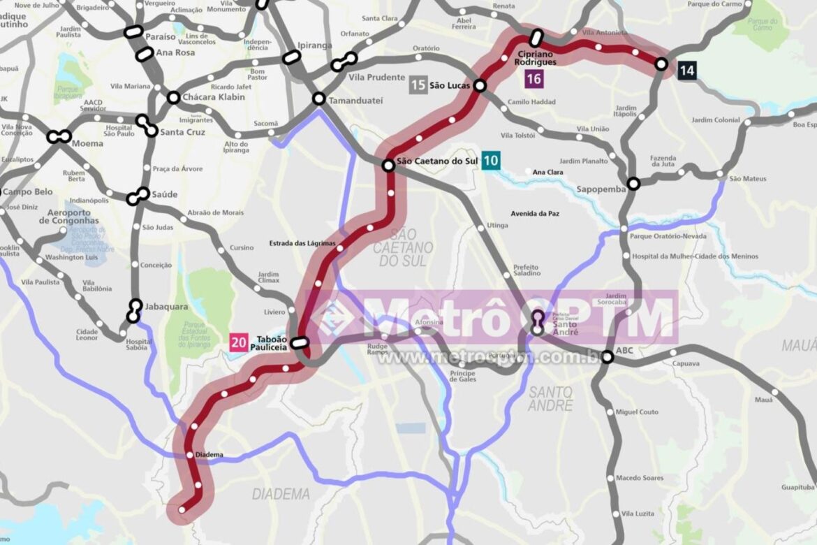 Cinco propostas são apresentadas para os estudos da Linha 21-Vinho do metrô/SP